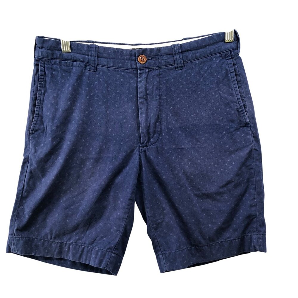 J. Crew Stanton Chino Shorts Mens size 30 Blue Printed 9'' Lightweight Cotton